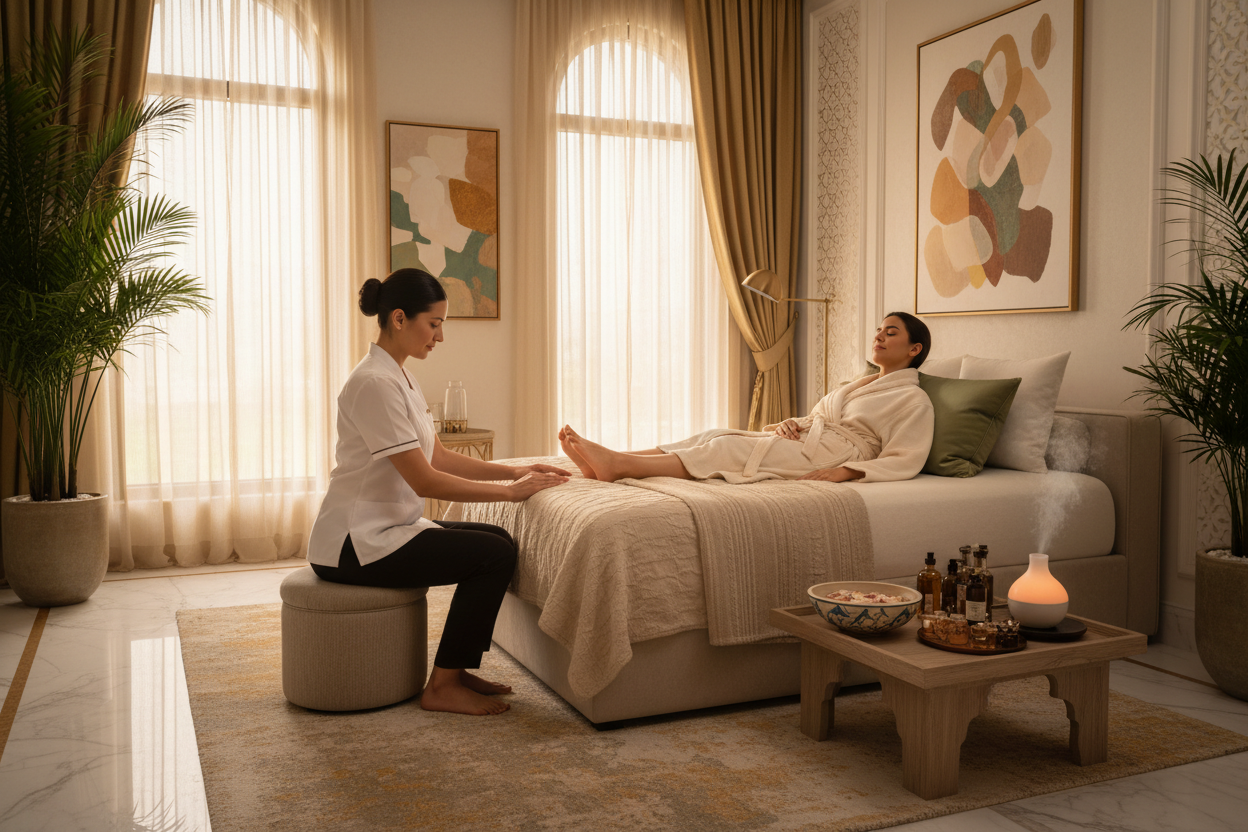 foot massage done by therapist