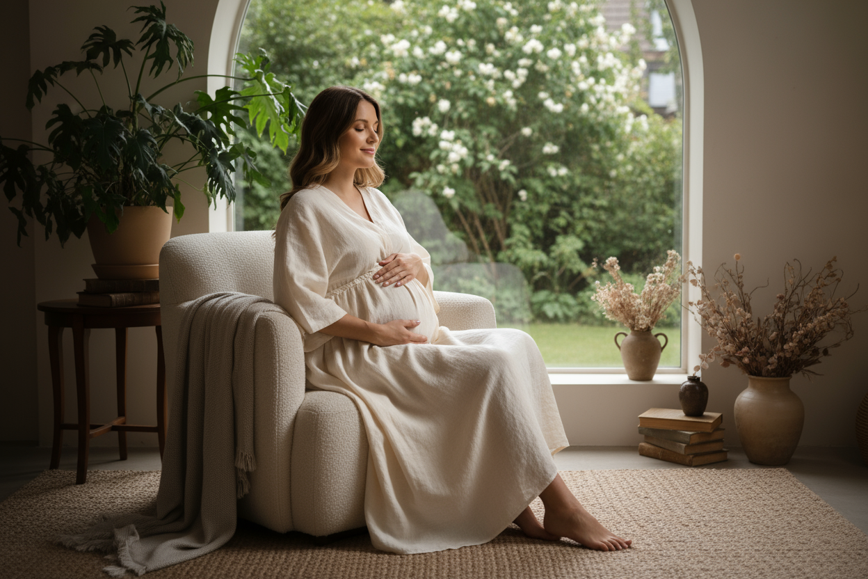 last trimester pregnant woman'                               